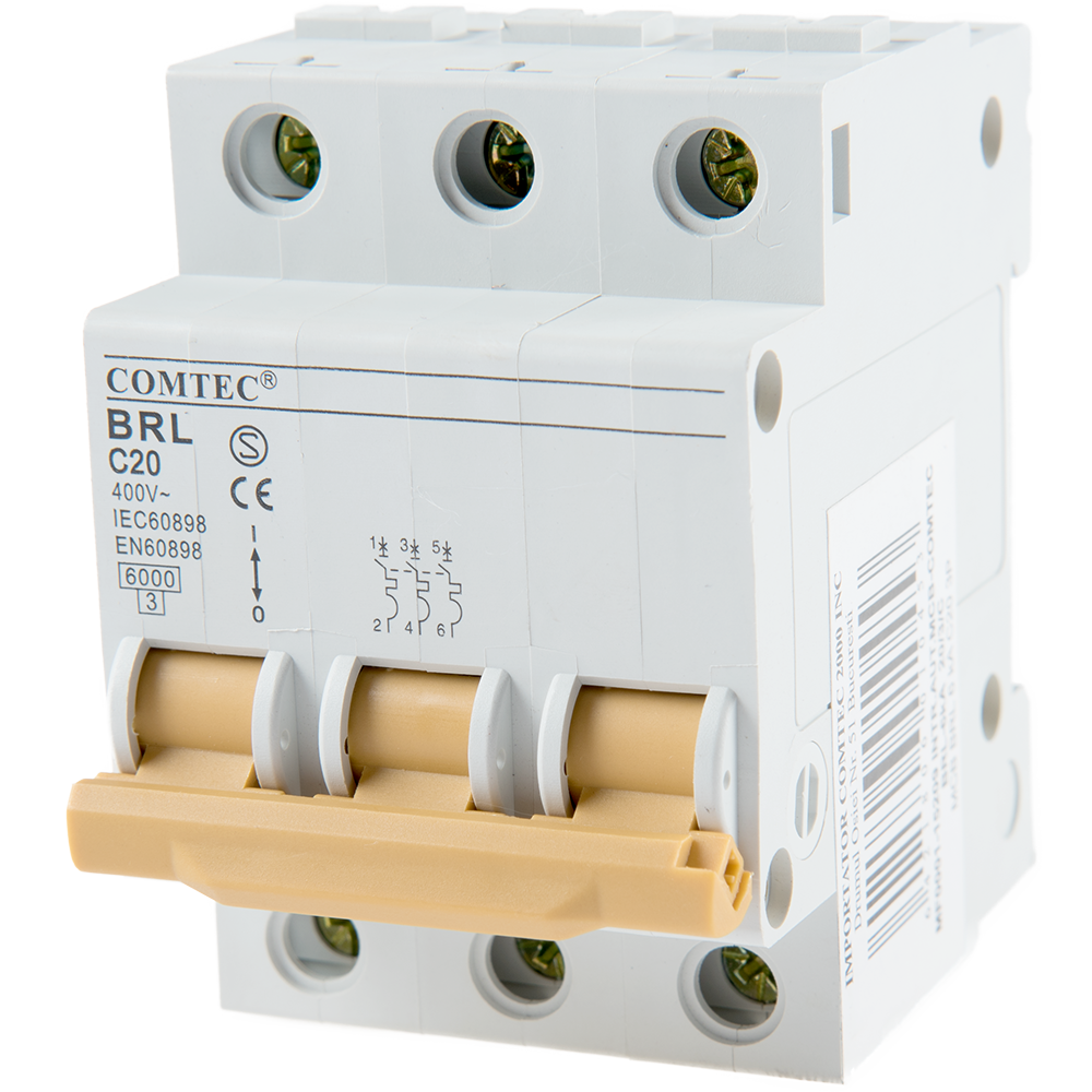 Intrerupator automat BRL 6kA MCB, Comtec 3P, 20A