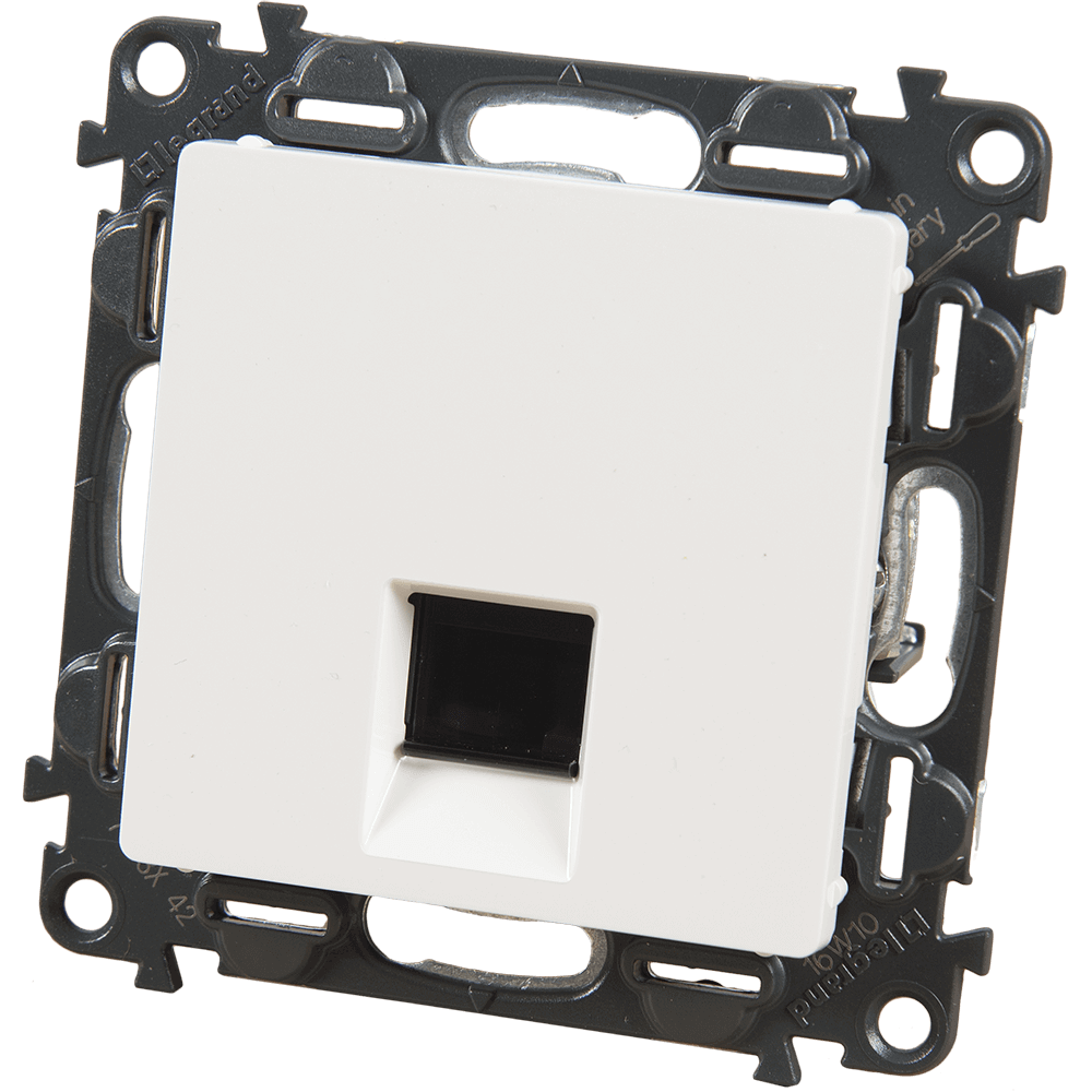Priza UTP RJ45  Legrand 753142, cat. 6, 75  x 75  x 37 mm, alb