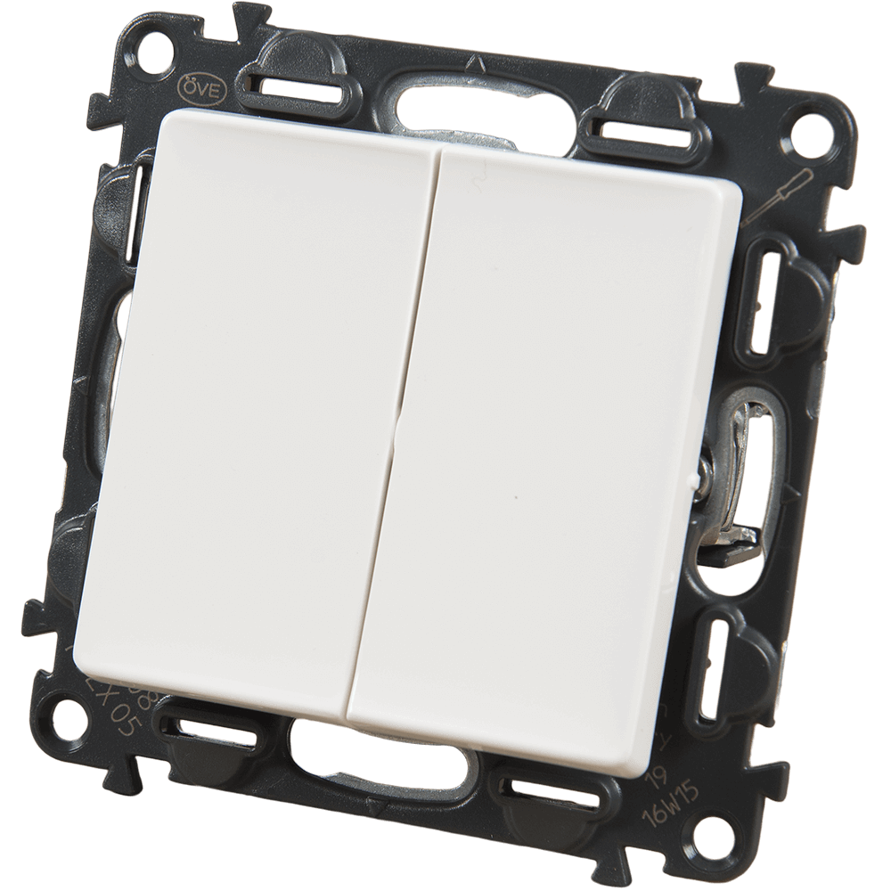 Intrerupator dublu Legrand 752105, 250 V, 10 A, alb