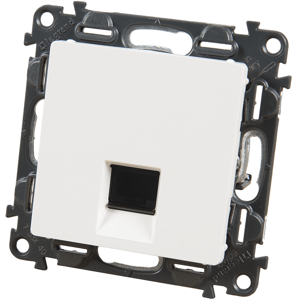 Priza UTP RJ45  Legrand 753142, cat. 5e, 75  x 75  x 37 mm, alb