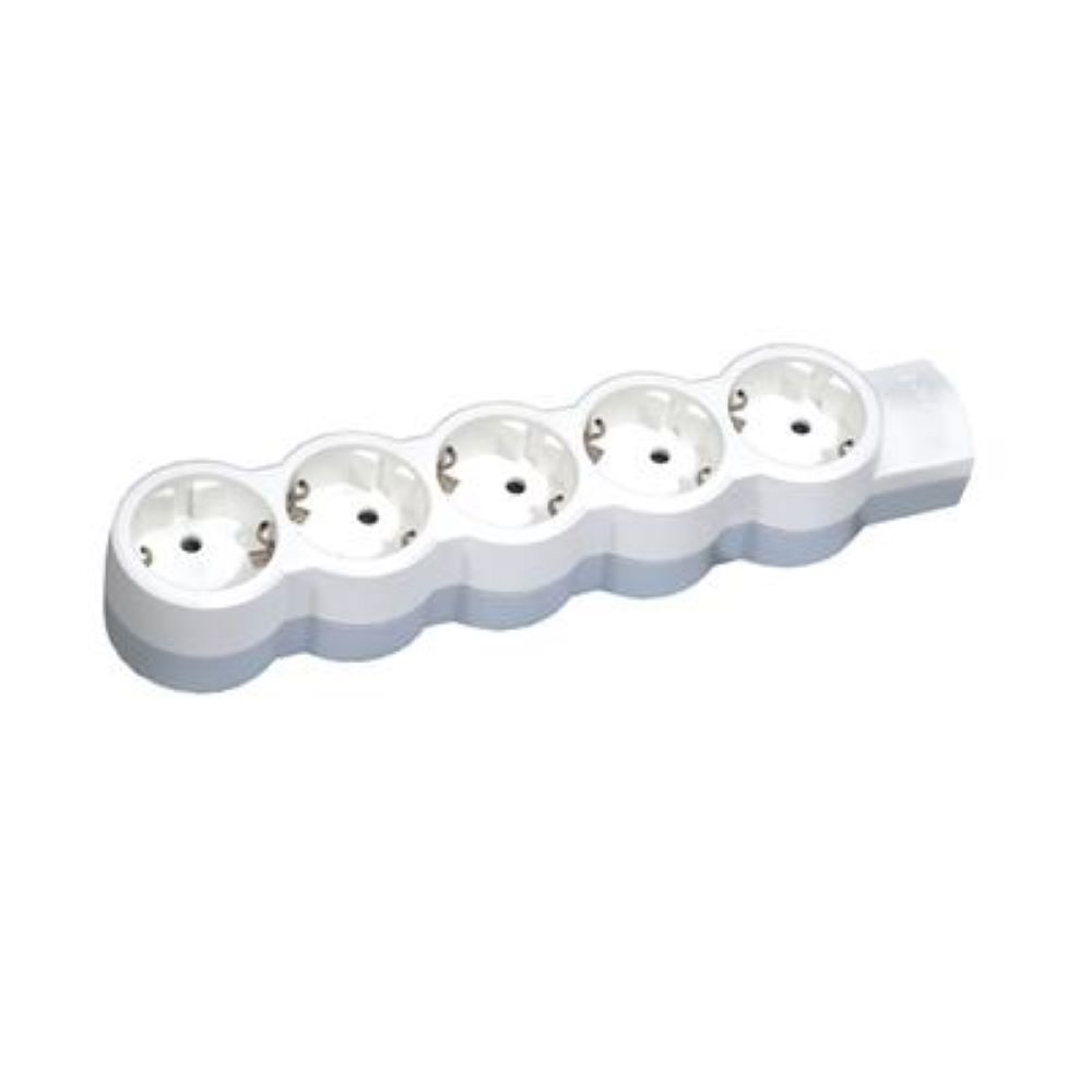 Bloc multipriza 5x2P+T, Legrand 695014, contact de protectie, alb