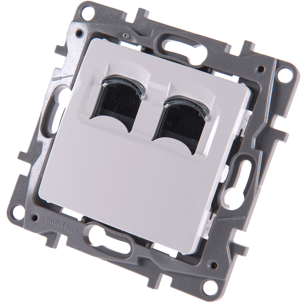 Priza dubla date RJ45 UTP cat 6 Niloe, Legrand 764574, alb