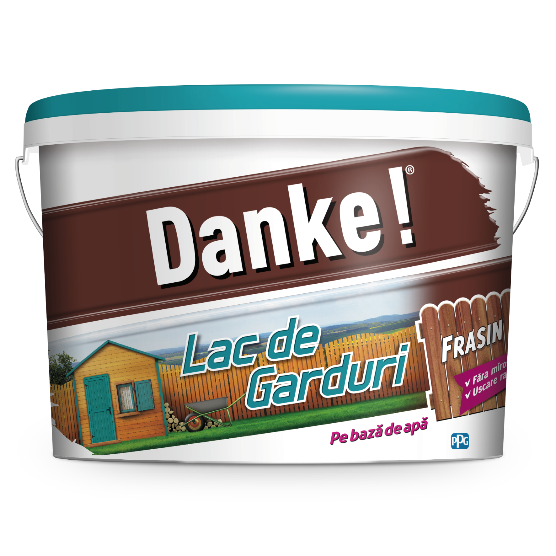 Lac pentru garduri din lemn Danke, frasin, pe baza de apa, 4l