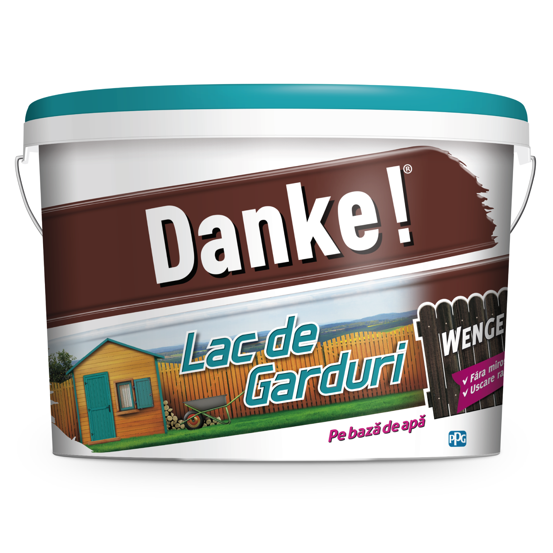 Lac pentru garduri din lemn Danke, wenge, pe baza de apa, 4l