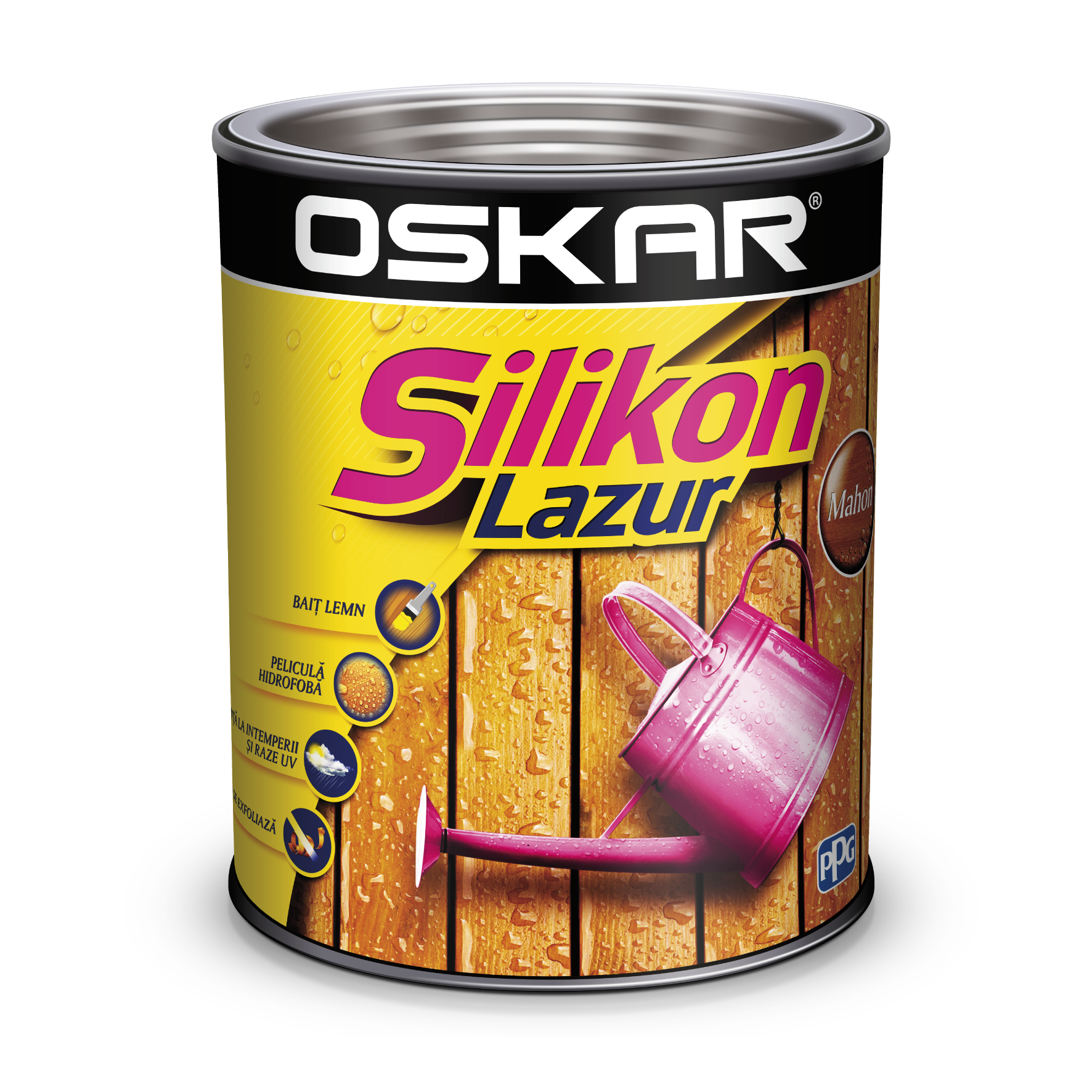 Lazura lemn Oskar Silikon Lazur, mahon, interior / exterior, 0,75 l