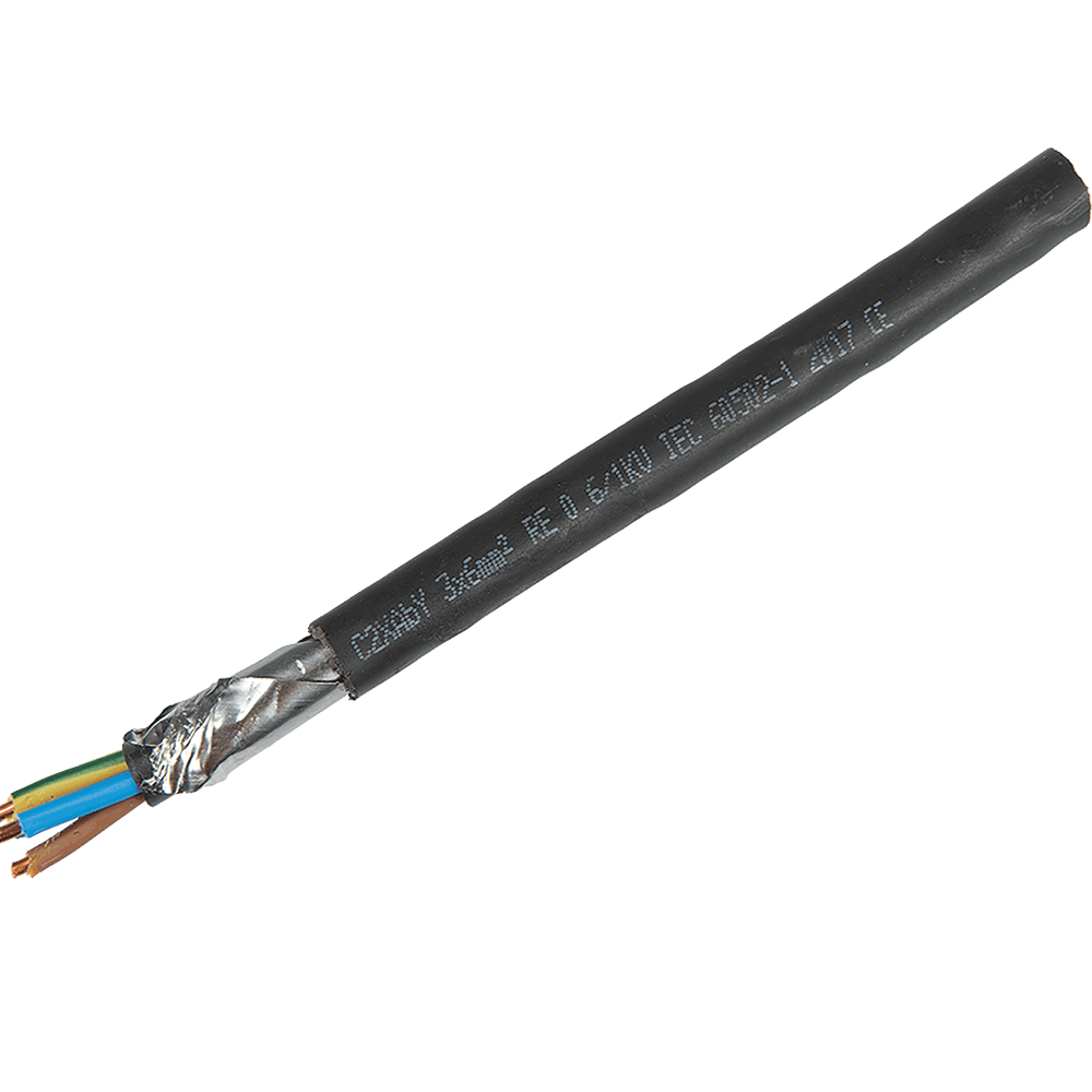 Cablu electric C2XABY (CYABY) 3 x 6 mm², izolatie PVC, negru, cupru