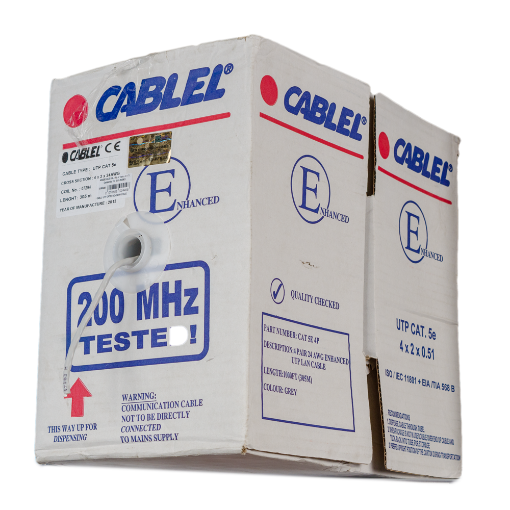 Cablu UTP cat5E ICME Ecab, 4 perechi, 24 AWG, nemufat, rola 305 m
