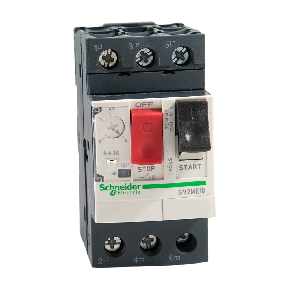 Intrerupator automat motor TeSys GV2, 3P, Schneider GV2ME10AP, 4-6.3A