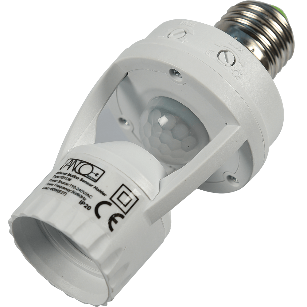 Dulie cu senzor E27, alba, 360 grade