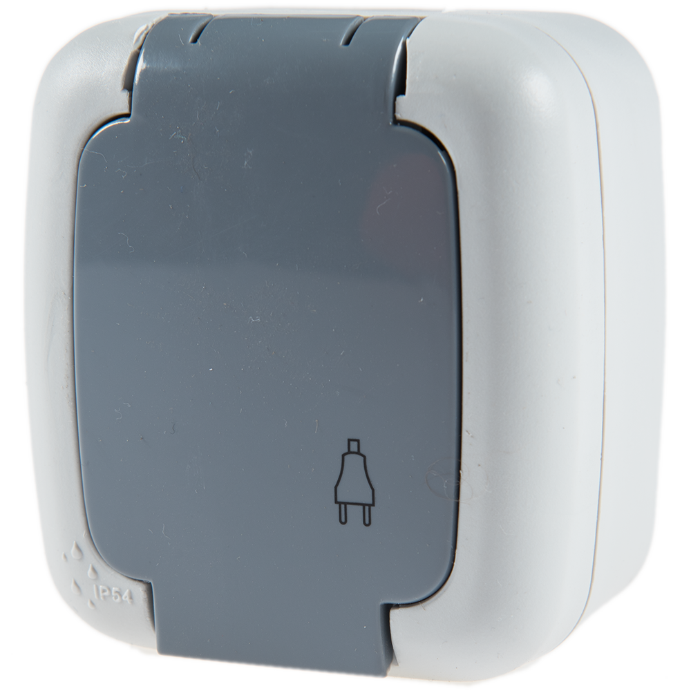 Priza cu capac Elegant Comtec MF0012-85780, gri, montaj aparent, IP54