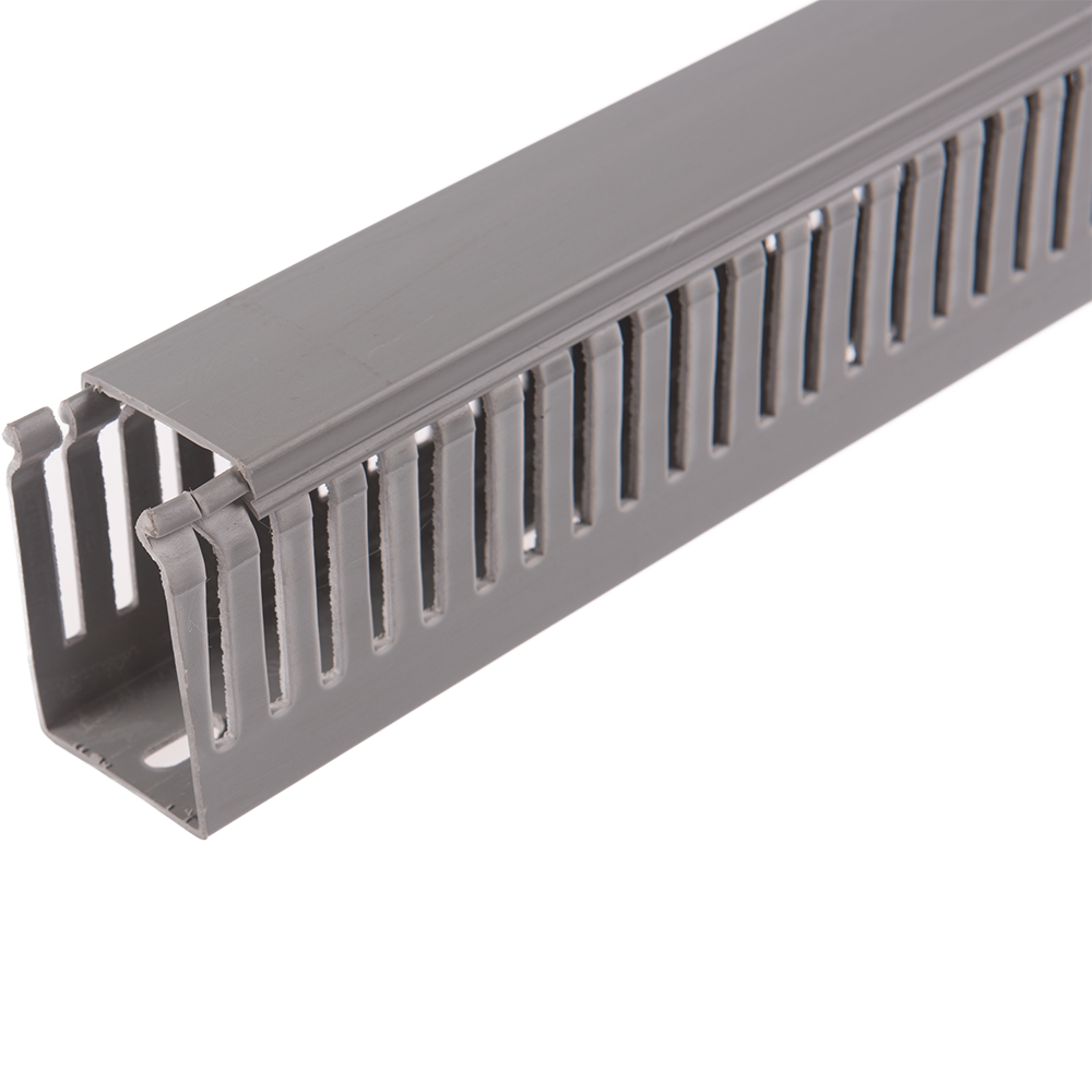 Canal slitat pentru cabluri, 40 x 60 mm, 2 m gri