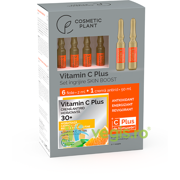 Set Vitamin C Plus (Crema Antirid 30+ Hidratanta 50ml + Fiole cu Vitamina C Tetra 6*2ml)
