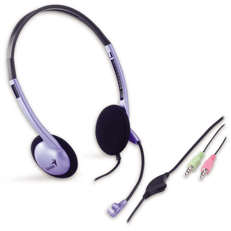 Casti Genius HS-02B, cu microfon, mov