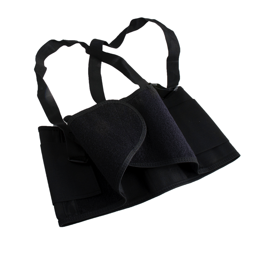 Centura abdominala Safebelt, Renania, bretele de ajustare, material elastic, negru