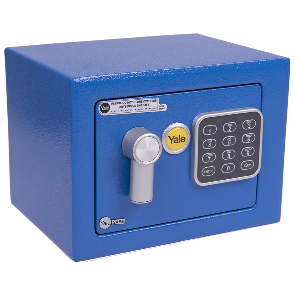 Mini seif Yale, electronic, albastru, 170 x 230 x 170 mm