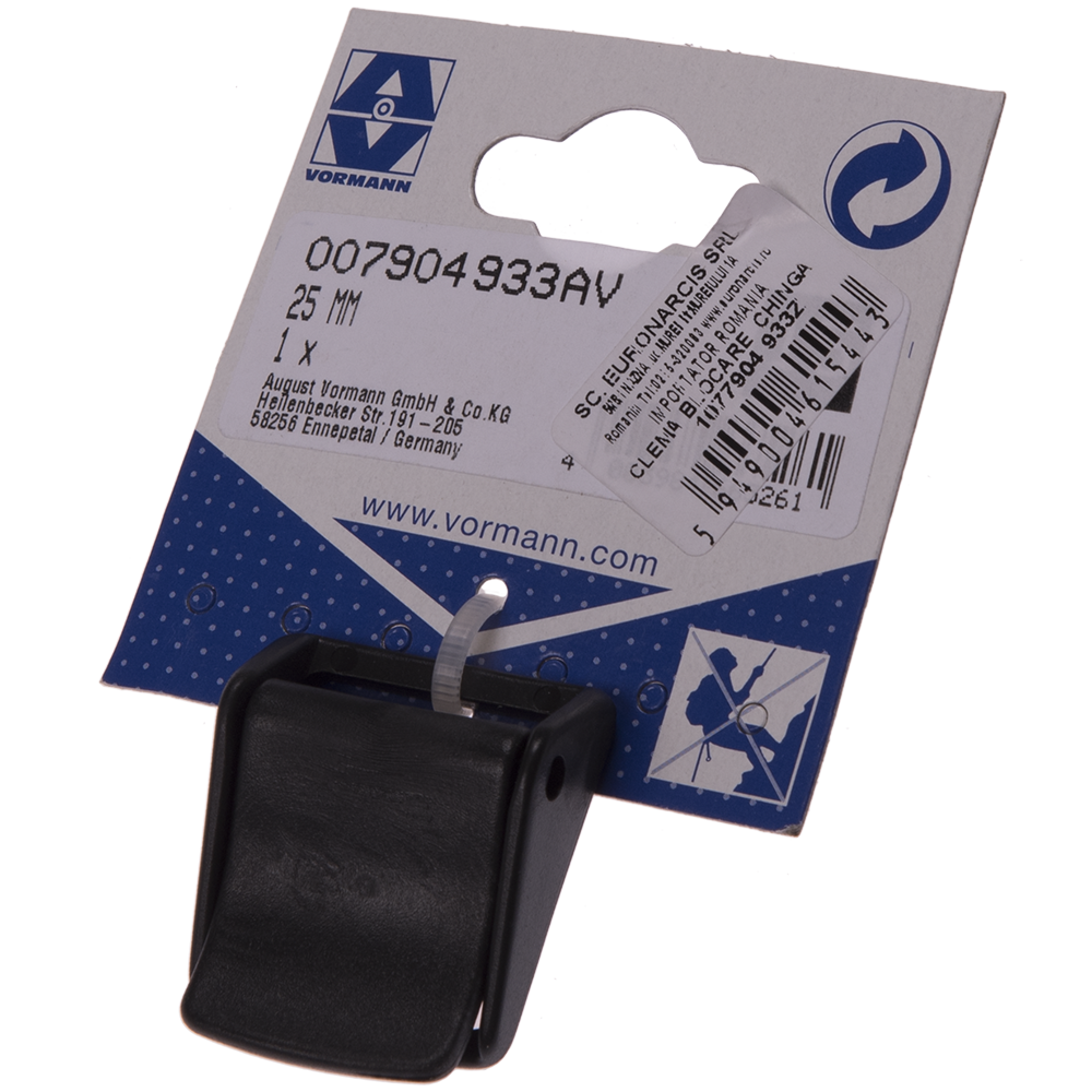 Clema blocare chinga, metal,, negru, 25 mm