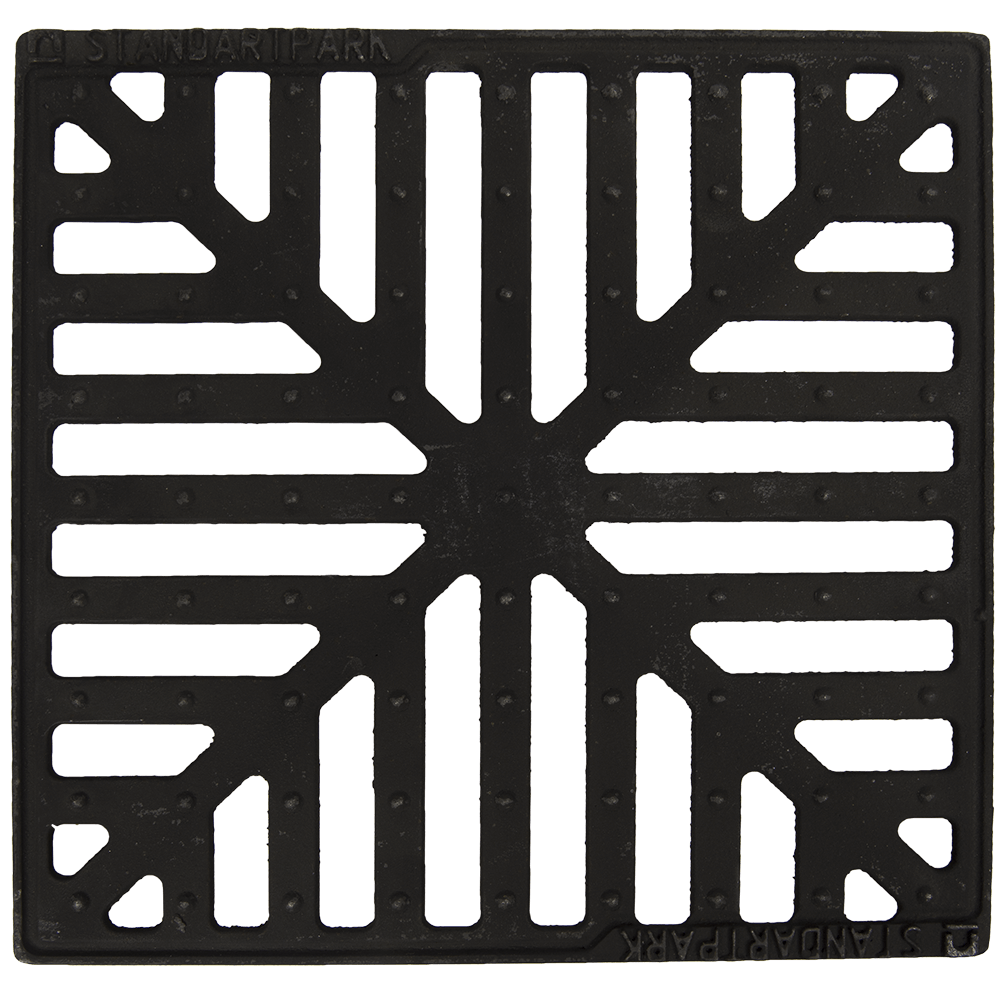 Gratar pluvial in fulga, fonta, 28 x 28 cm