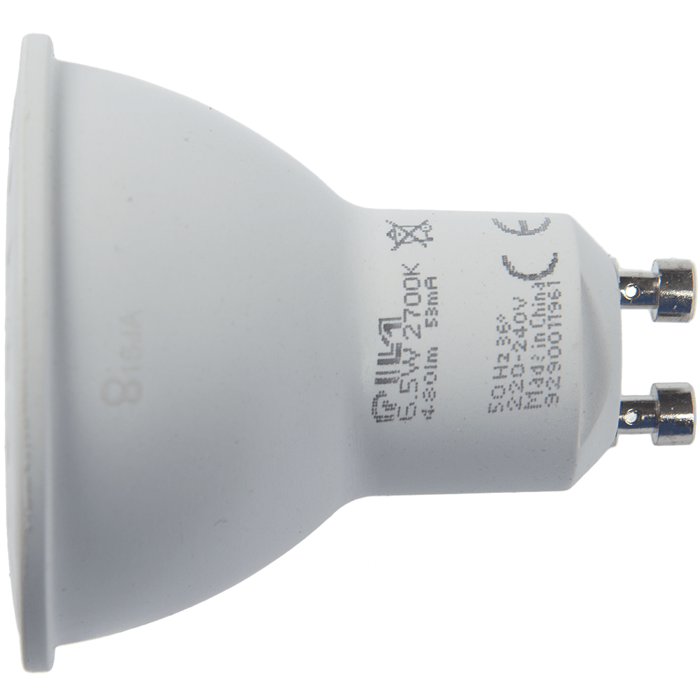 Bec LED pila Philips, GU10, 6.5W, alb cald