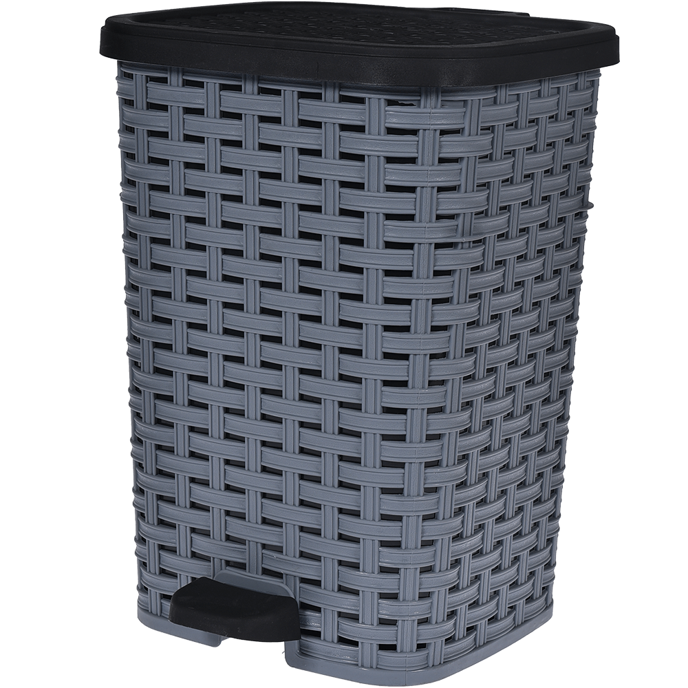 Cos de rufe cu pedala Inaplast, plastic, gri, 12 l, 25 x 26 x 34 cm