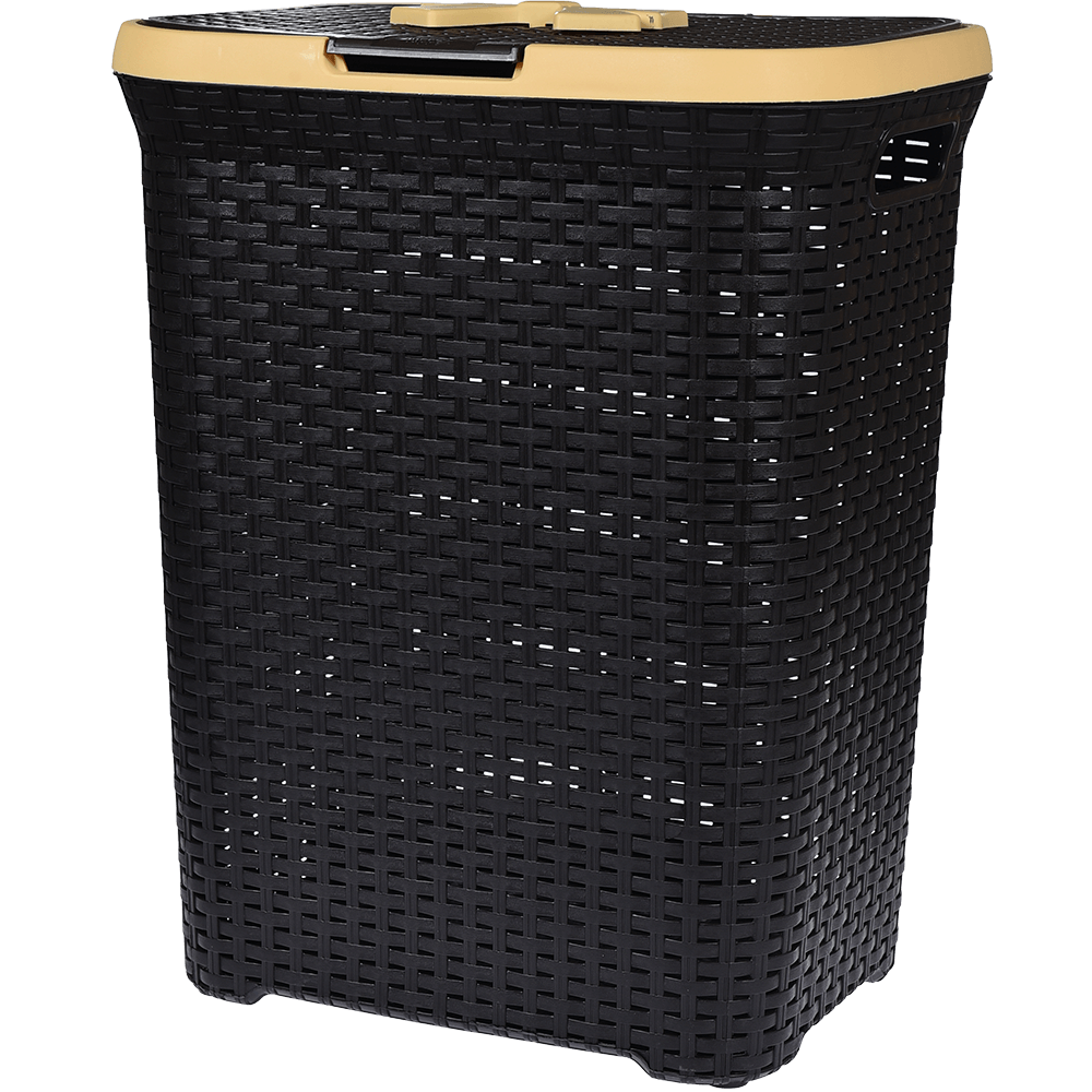 Cos pentru rufe mic Inaplast, impletit, plastic, maro, 43 x 51 x 33 cm