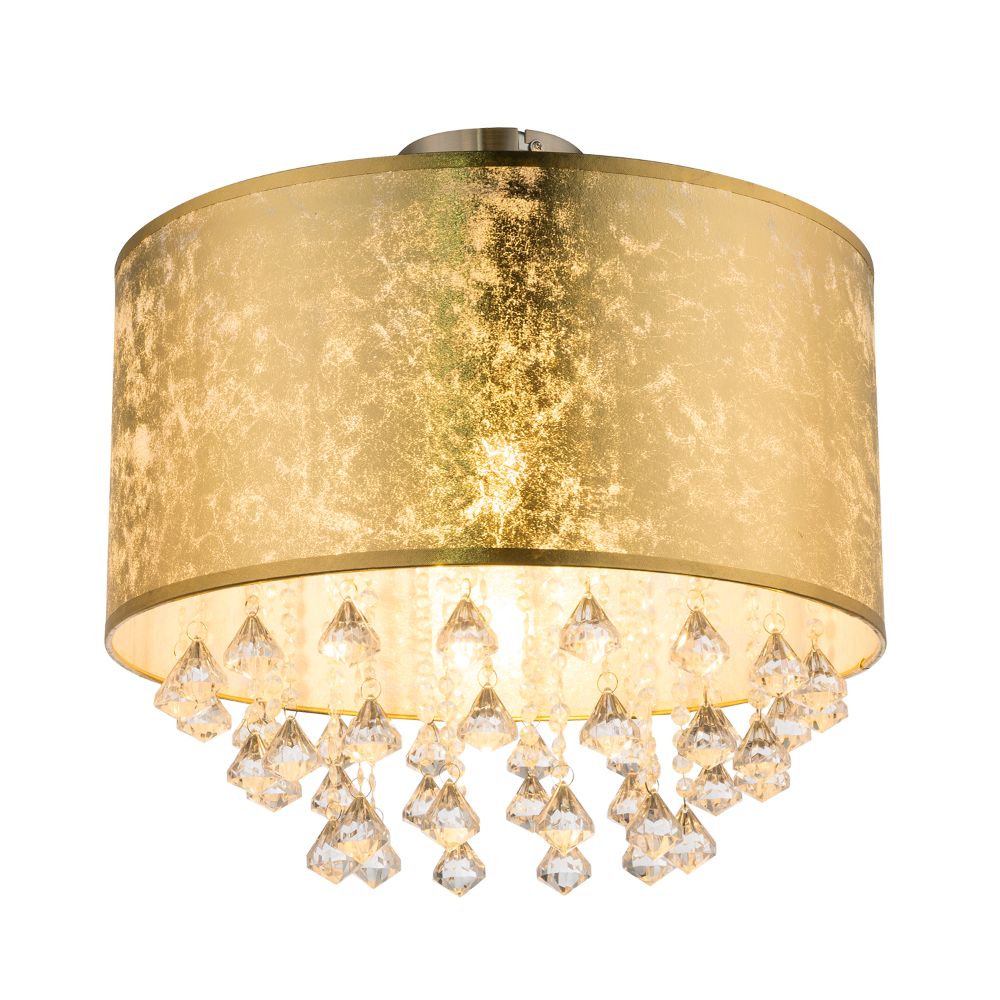 Plafoniera Amy I Cristal, auriu, 1 x E14, D 40 cm, H 38 cm, 60 W