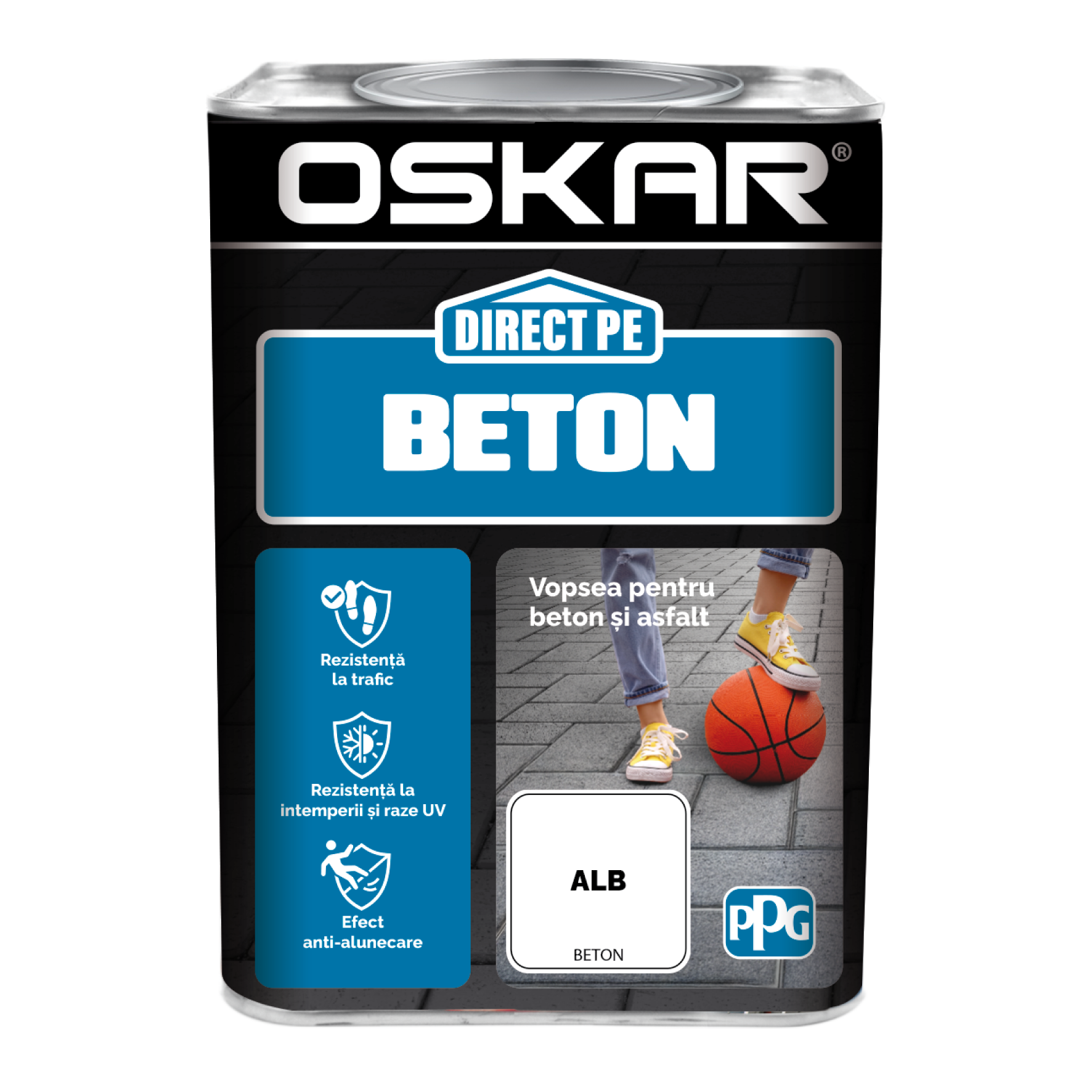 Email Oskar Direct pe beton, alb, interior/exterior, 0,75 l