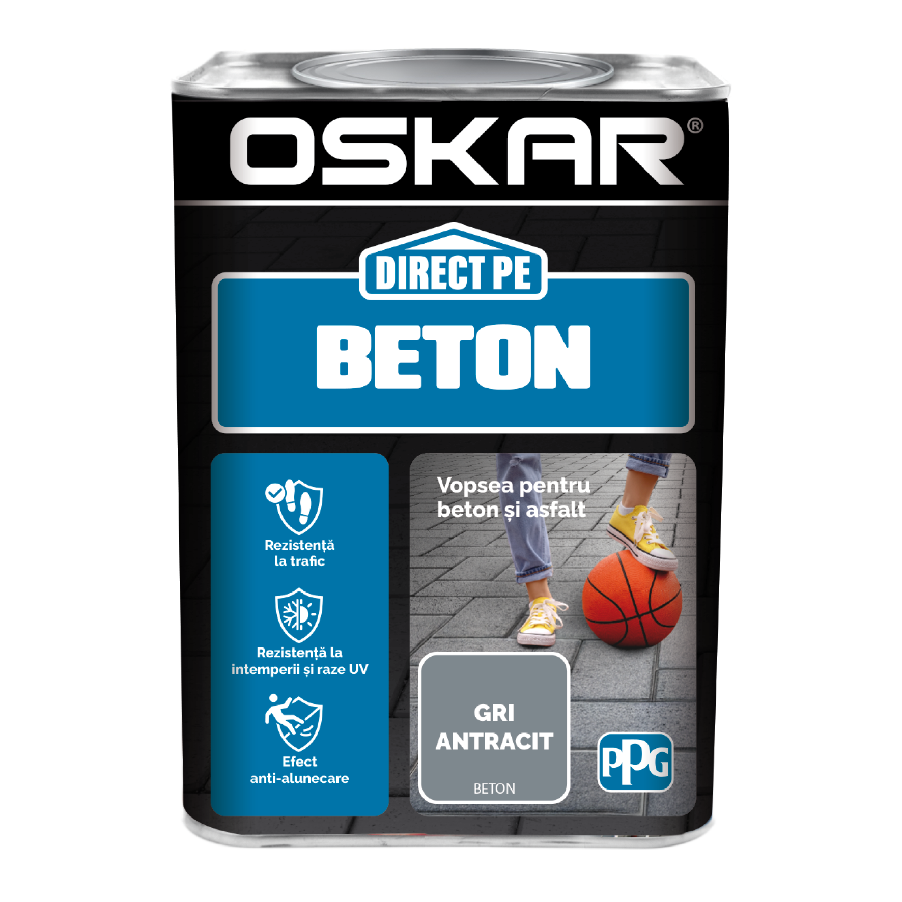 Email Oskar Direct pe beton, gri antracit, interior/exterior, 0,75 l
