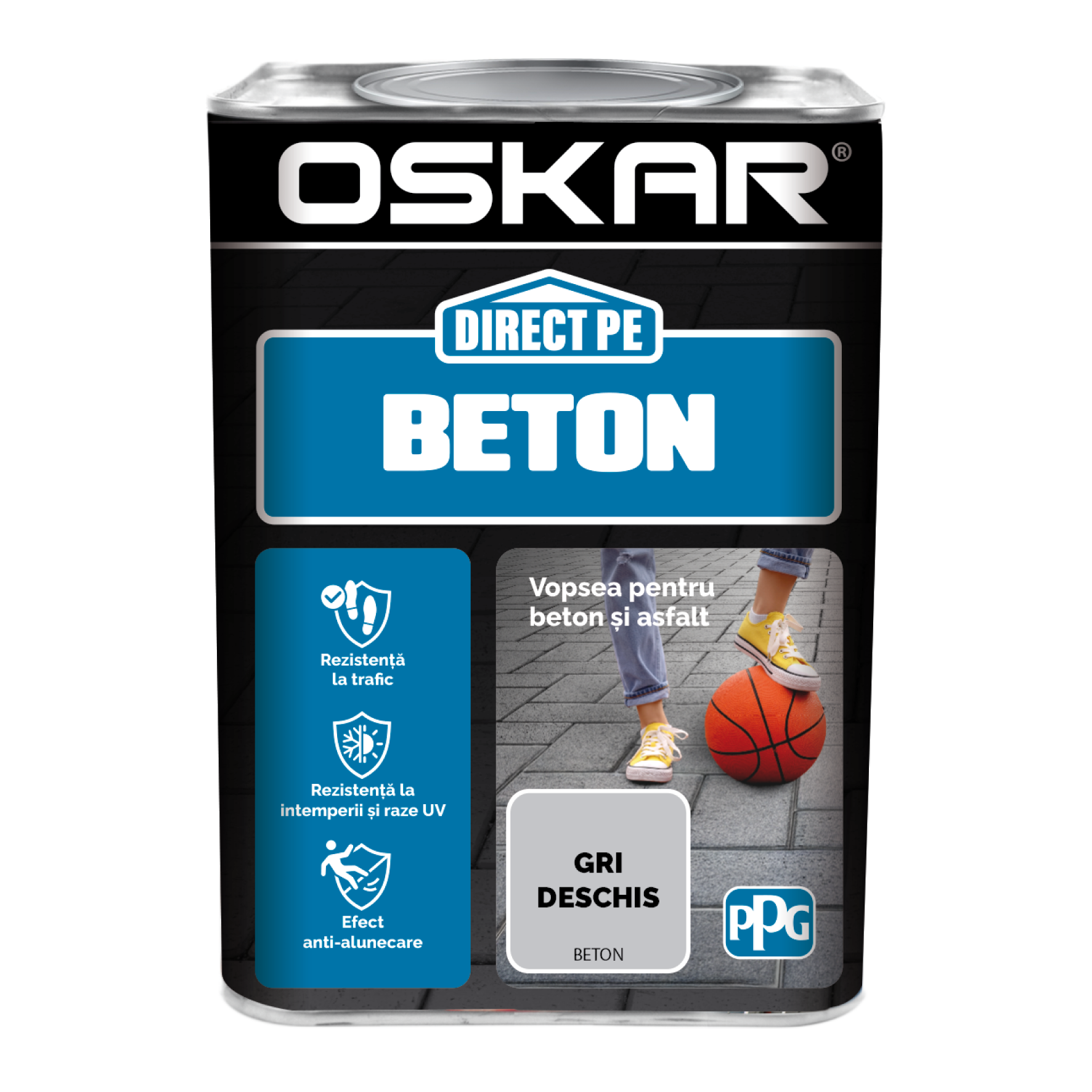 Email Oskar Direct pe beton, gri deschis, interior/exterior, 0,75 l