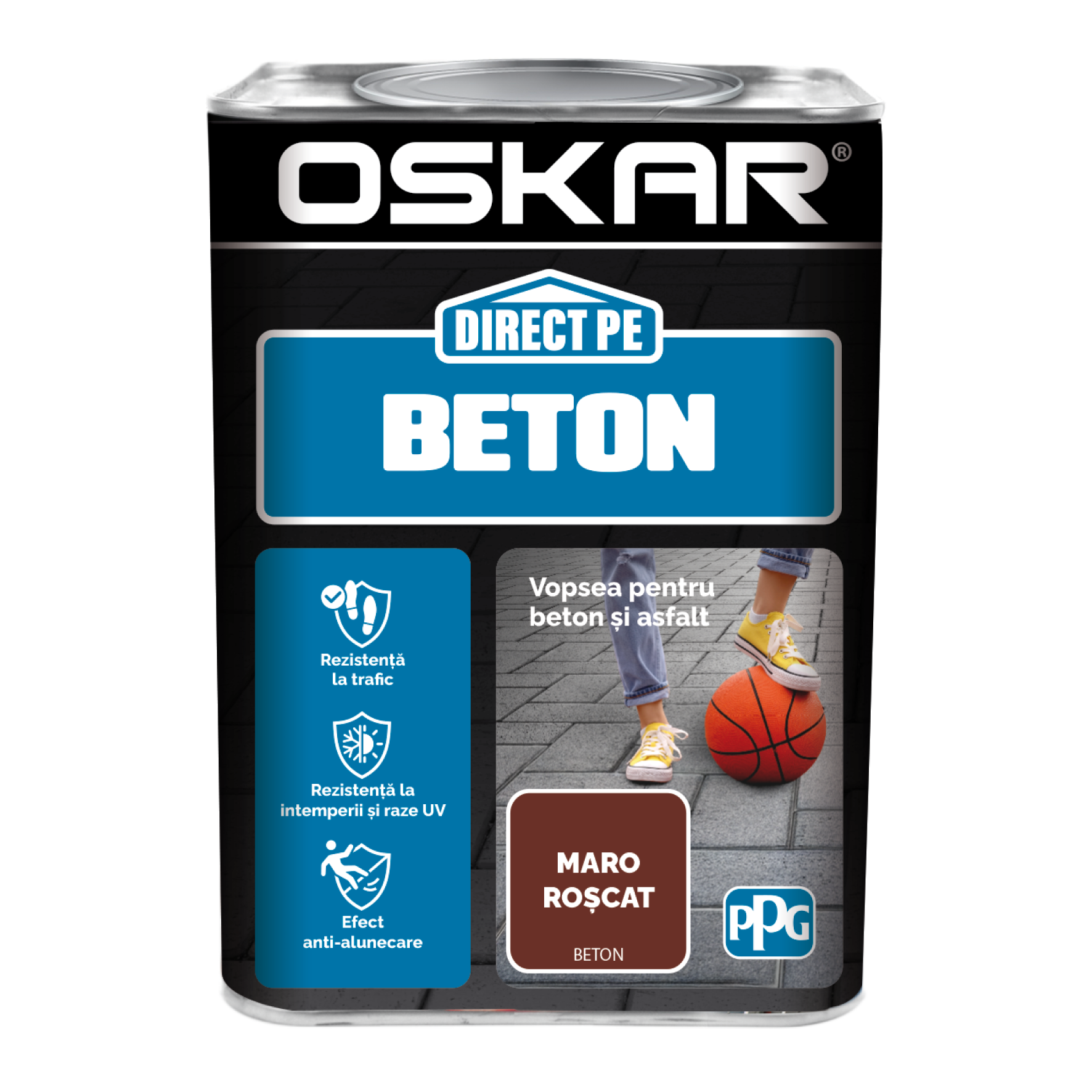 Email Oskar Direct pe beton, maro roscat, interior/exterior, 0,75 l