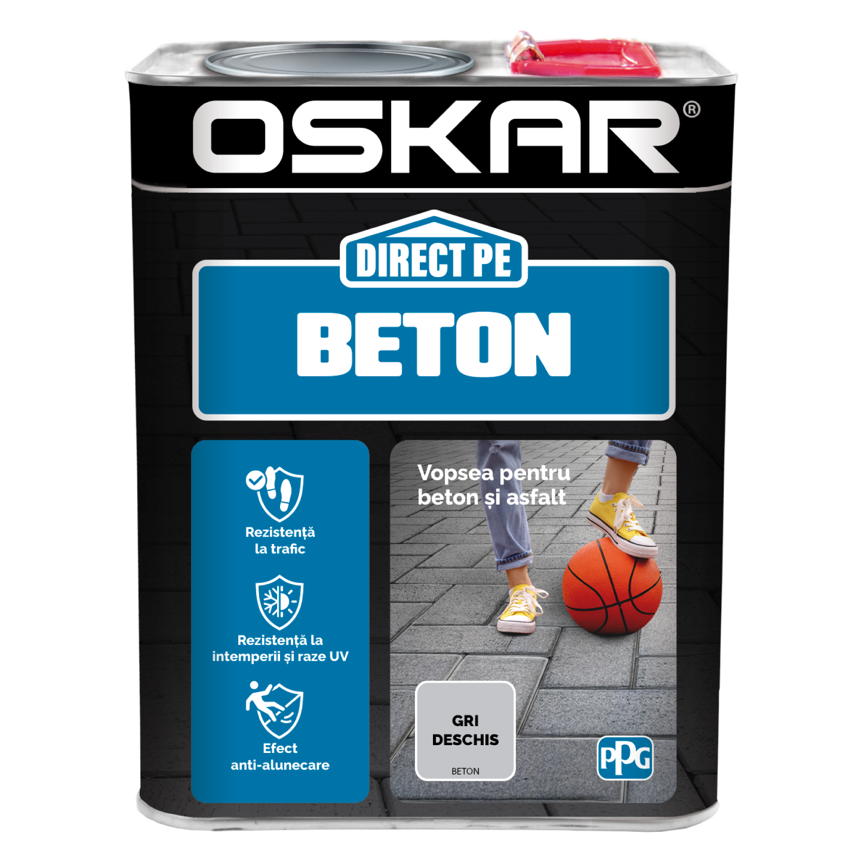 Email Oskar Direct pe beton, gri deschis, interior/exterior, 2,5 l