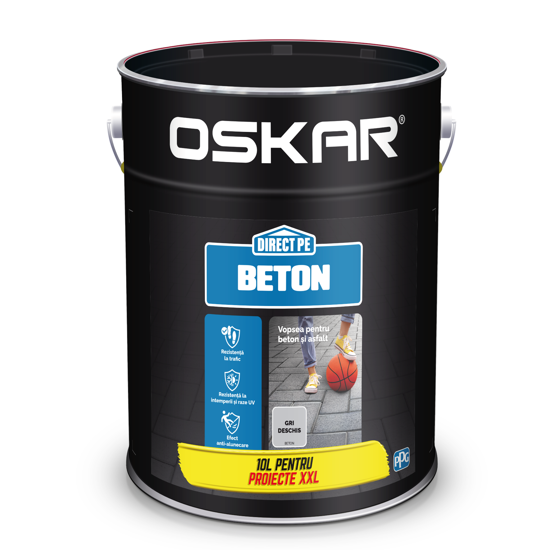 Email Oskar Direct pe beton, gri deschis, interior/exterior, 10 l