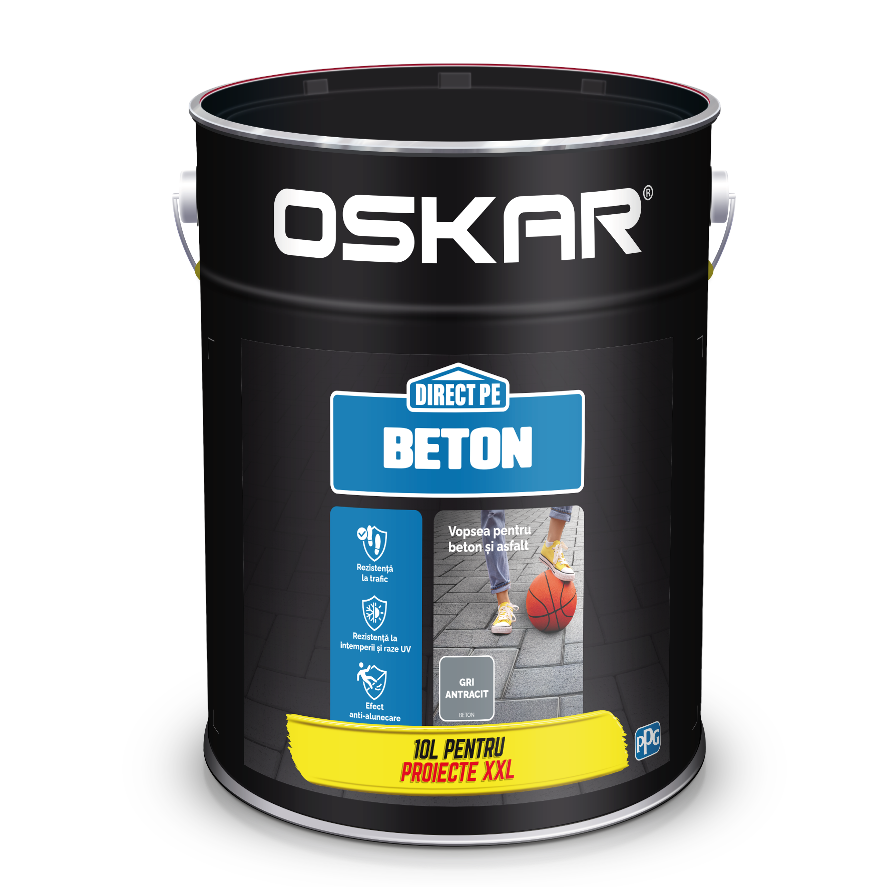 Email Oskar Direct pe beton, gri antracit, interior/exterior, 10 l