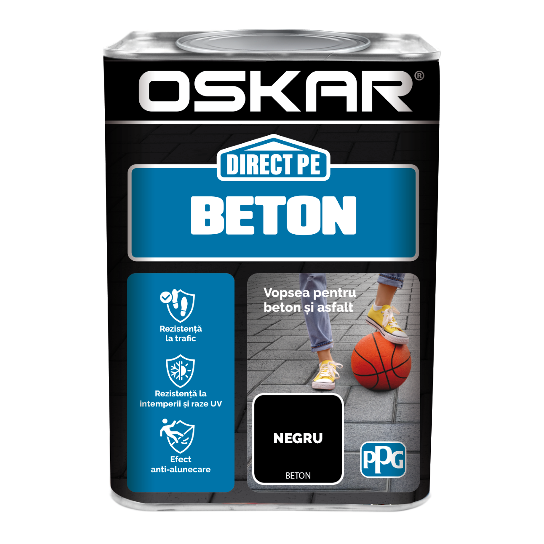 Email Oskar Direct pe beton, negru, interior/exterior, 0,75 L