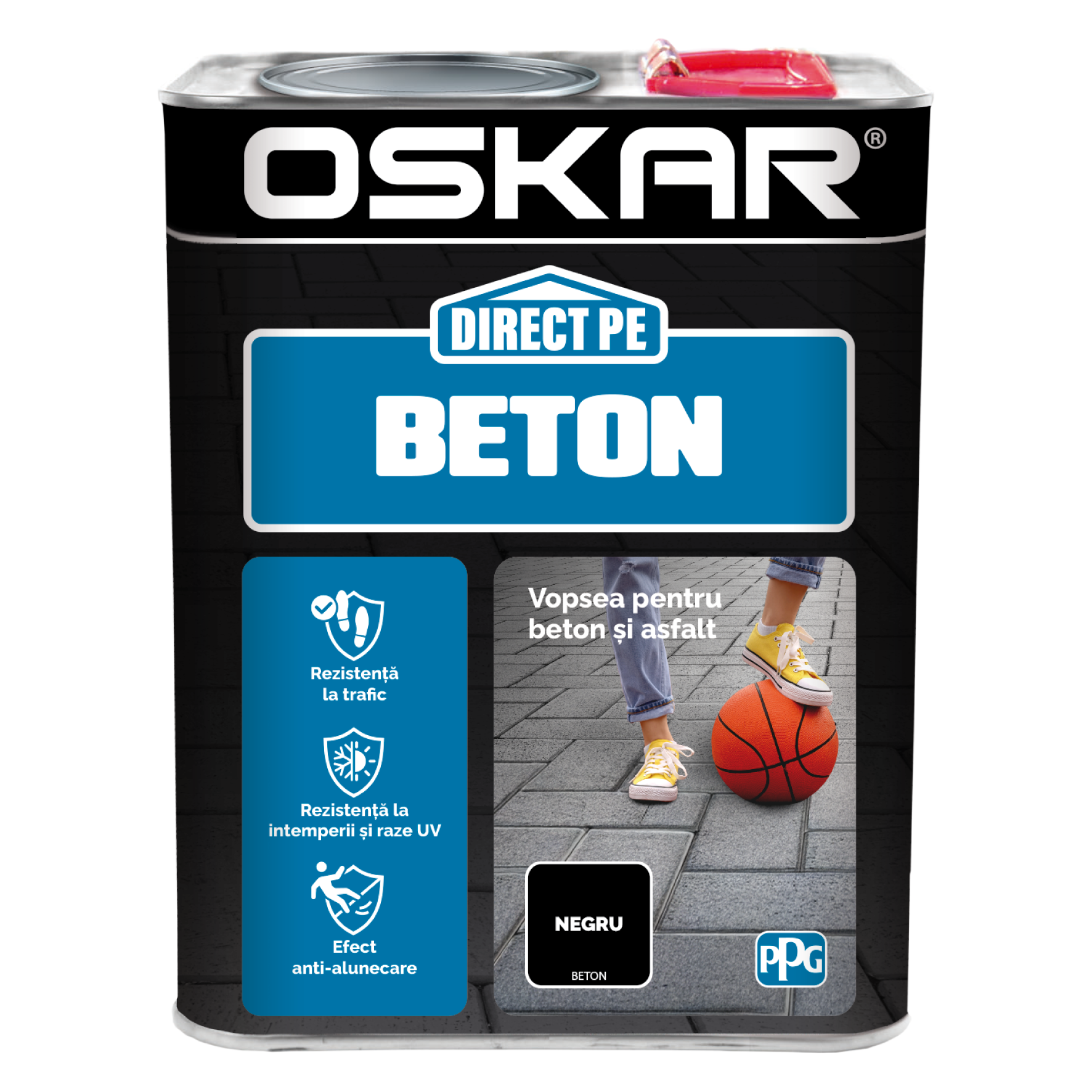 Email Oskar Direct pe beton, negru, interior/exterior, 2,5 L