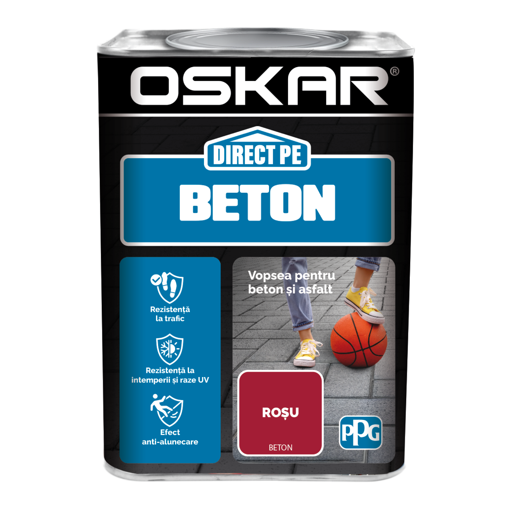Email Oskar Direct pe Beton, rosu, interior/exterior, 0,75 L