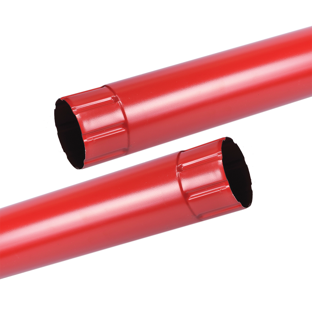 Burlan metalic, 88 mm, rosu RAL 3011, L = 4 m
