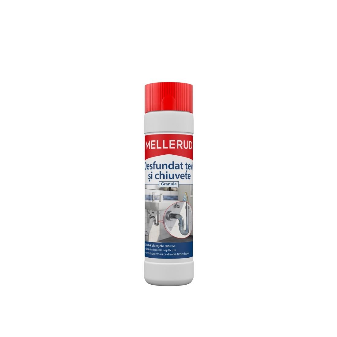 Granule pentru desfundarea tevilor de scurgere MELLERUD, 600 gr