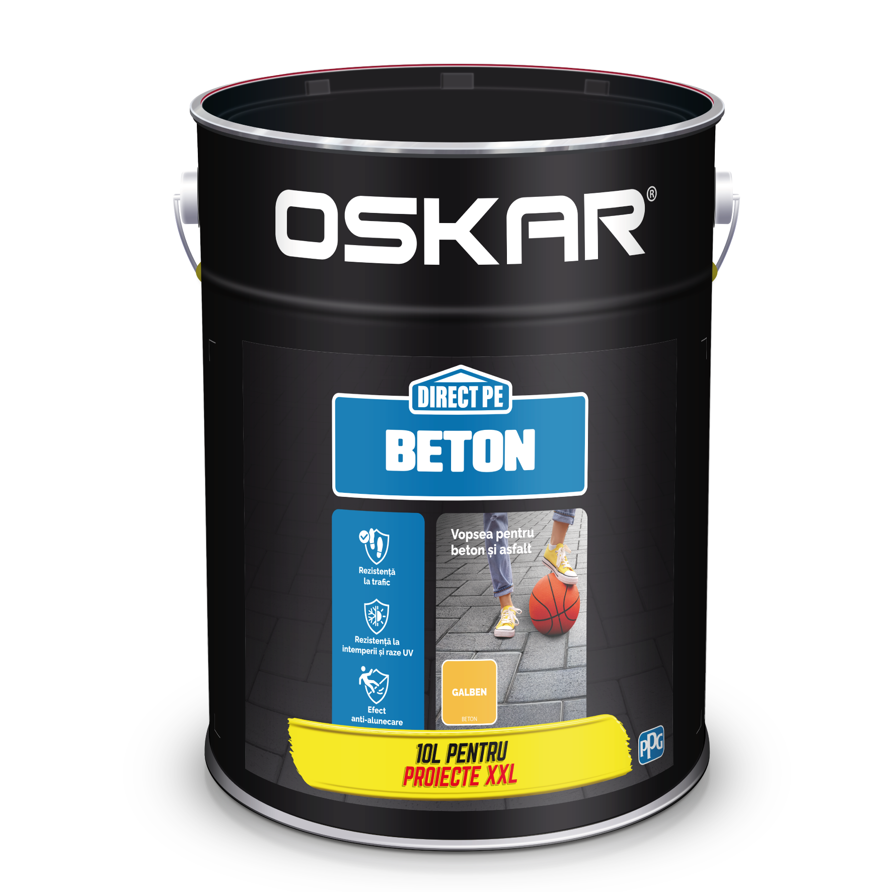 Email Oskar Direct pe beton, galben, interior/exterior, 10 l