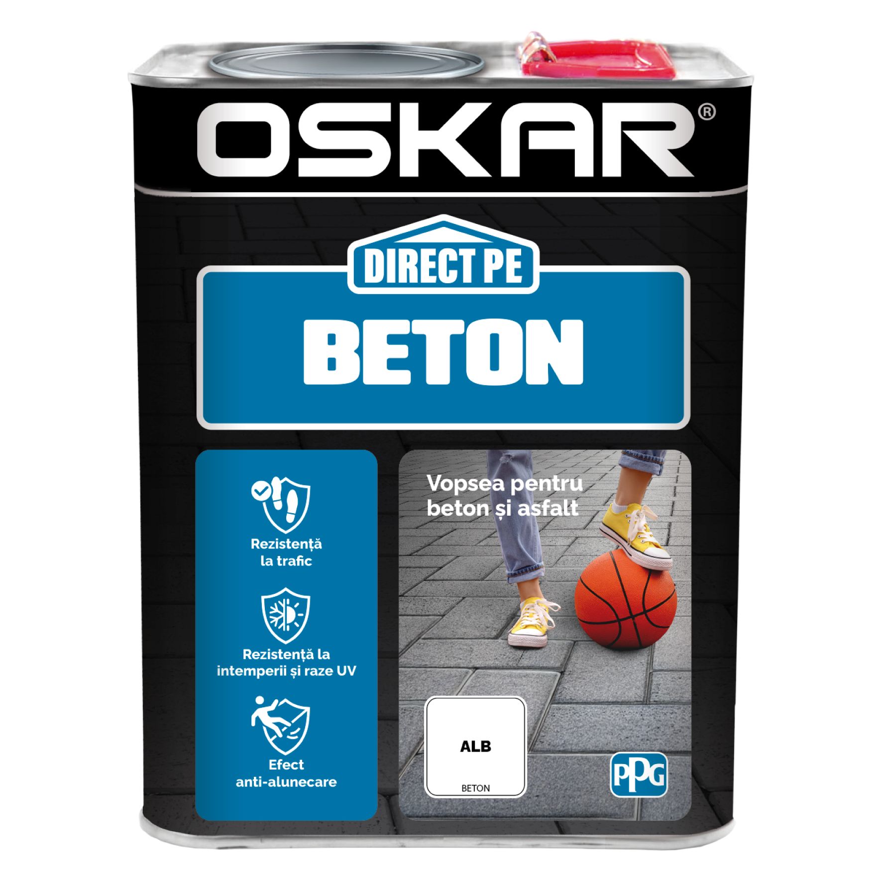Email Oskar Direct pe beton, alb, interior/exterior, 2,5 l
