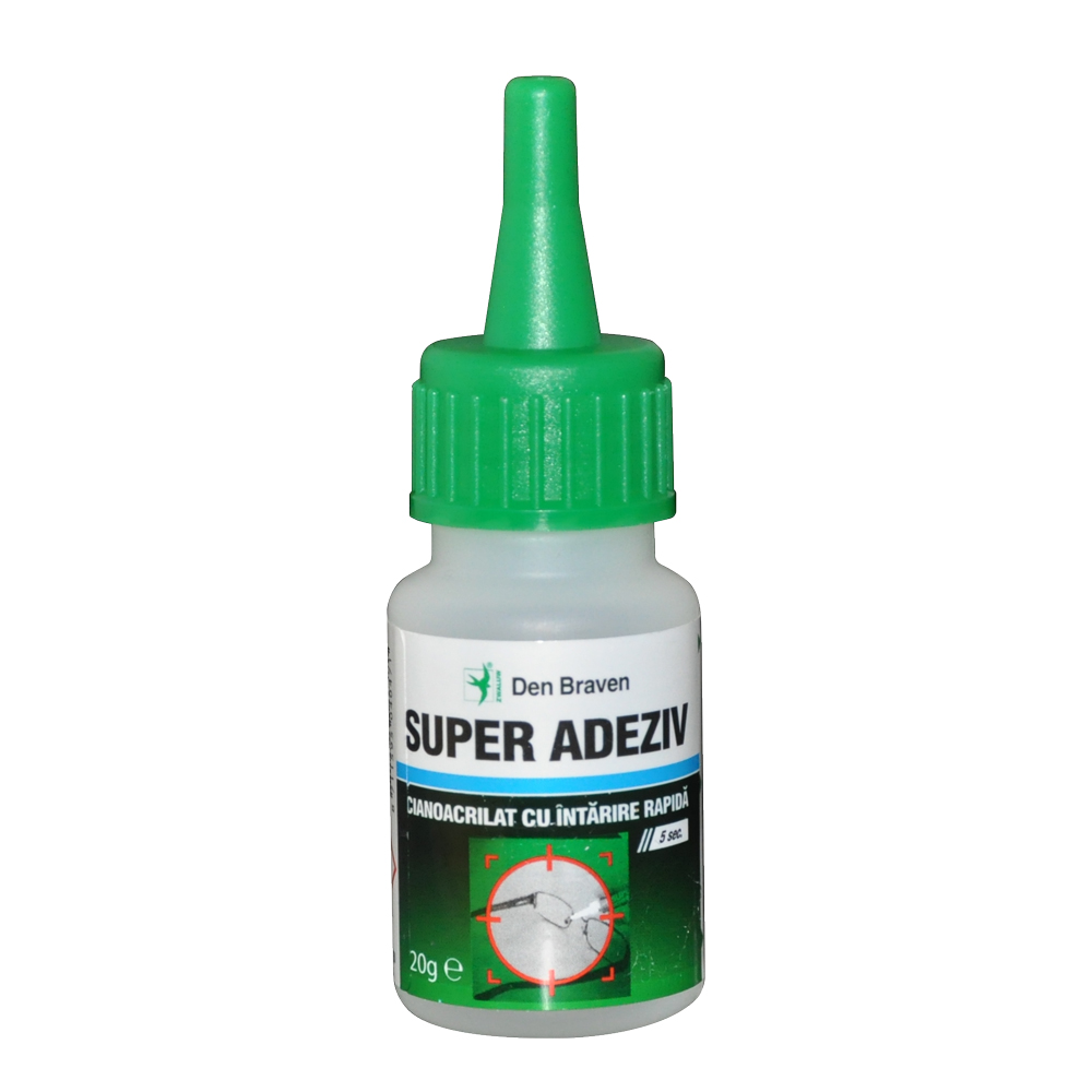 Super adeziv pentru PVC, cauciuc, metal si sticla Den Braven , 20 g