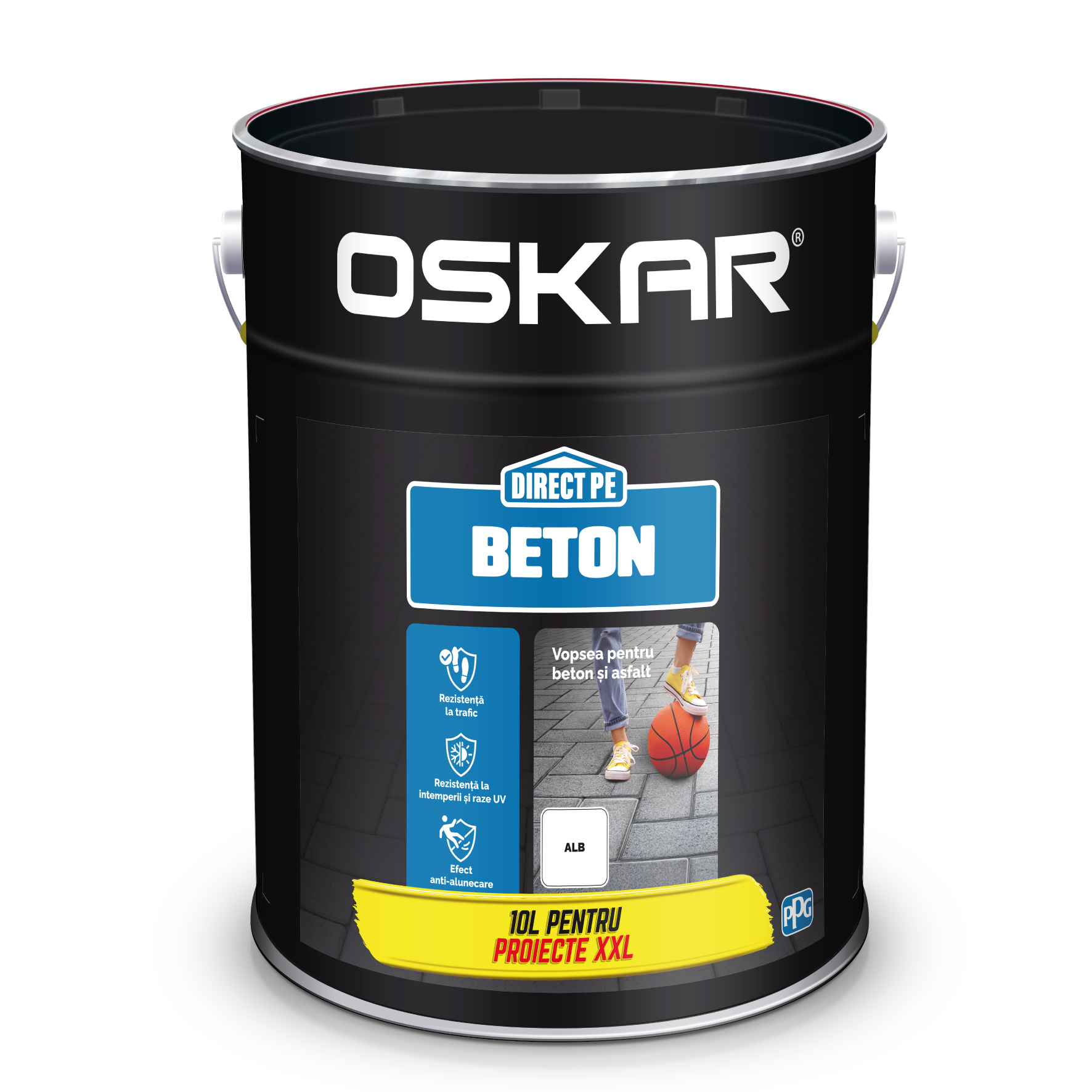 Email Oskar Direct pe beton, alb, interior/exterior, 10 l