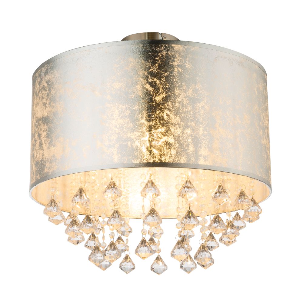 Plafoniera Amy I Cristal, argintiu, 1 x E27, D 40 cm, H 38 cm, 60 W