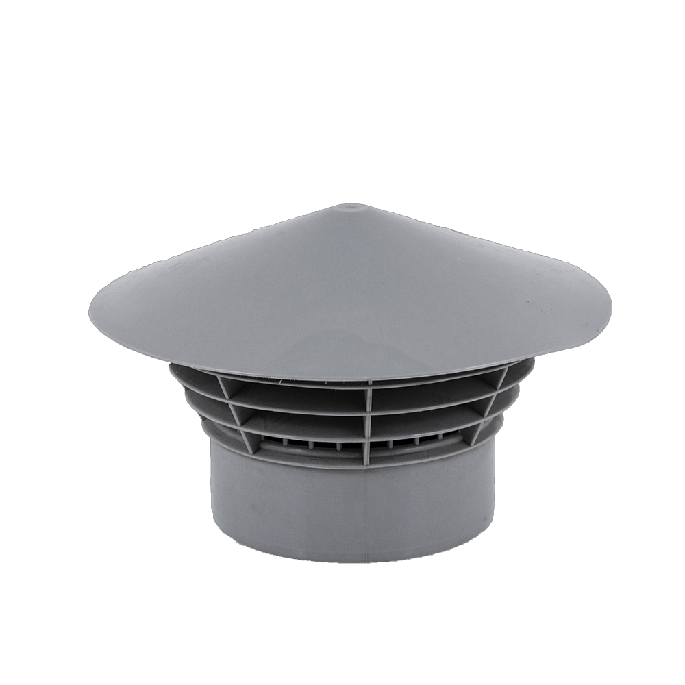 Caciula ventilatie Valrom, pp, gri, diametru 110 mm