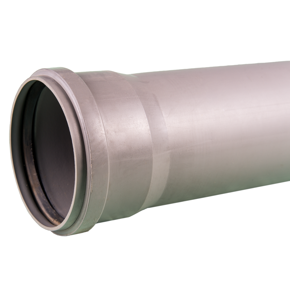Tub PP Valrom, gri, diametru 110 mm, lungime 3 m