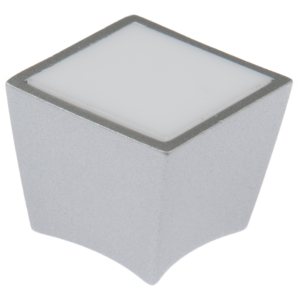 Buton cu insertie Arma BR 172, metal, 25 x 30 mm, satin argint,  alb