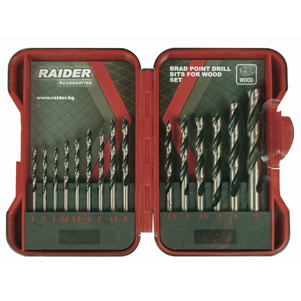 Set 15 burghie Raider, mandrina standard, pentru lemn, 3-10 mm