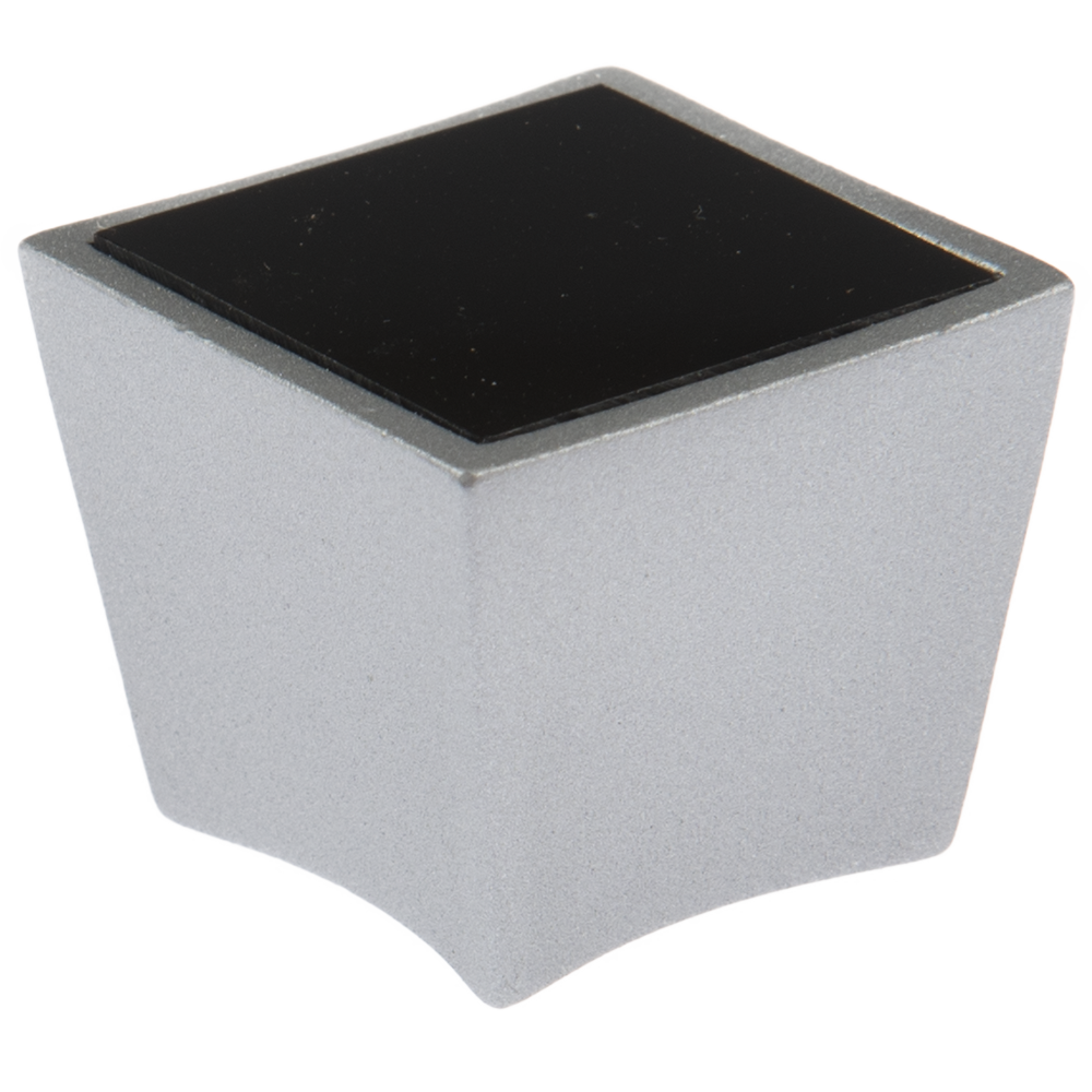 Buton cu insertie Arma BR 172, metal, 25 x 30 mm, satin argint,  negru