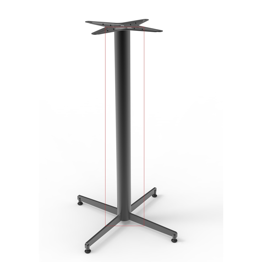 Tub pentru picior de masa cu postament, metal, negru, Ø 76 mm, H 1100 mm