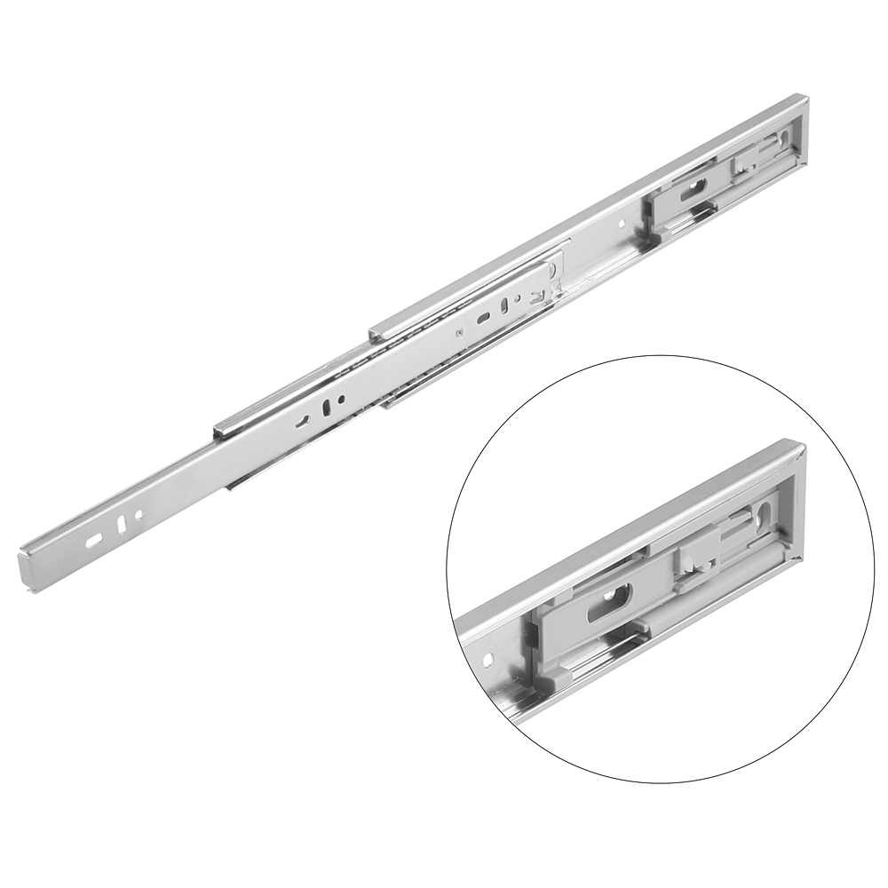 Glisiera TEKO cu bile si amortizor, zincat alb, extractie totala, 500 x 45 mm