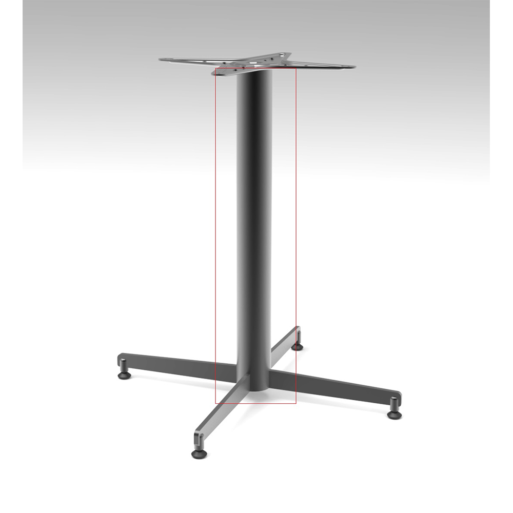 Tub pentru picior de masa cu postament, metal, negru, Ø 76 mm, H 715 mm